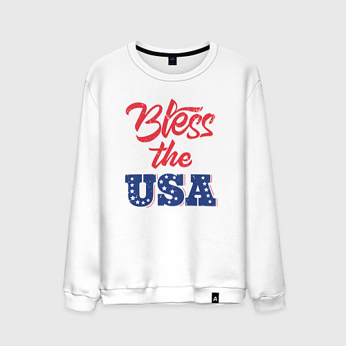 Мужской свитшот Bless the USA / Белый – фото 1