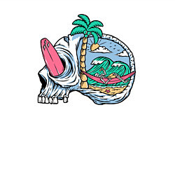 Свитшот хлопковый мужской Dead summer skull, цвет: белый — фото 2