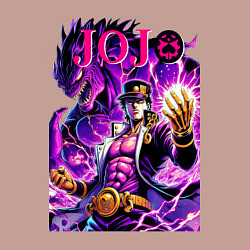 Свитшот хлопковый мужской Jotaro Kujo and his new stand ai art, цвет: пыльно-розовый — фото 2