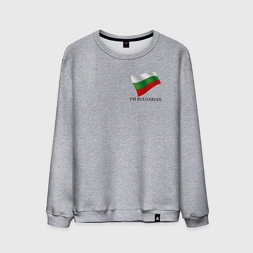 Мужской свитшот Im Bulgarian - motto / Меланж – фото 1