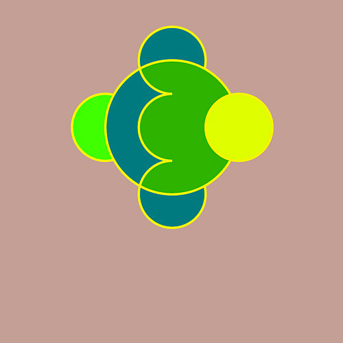 Мужской свитшот Фигура из окружностей желто-зеленая / Пыльно-розовый – фото 3