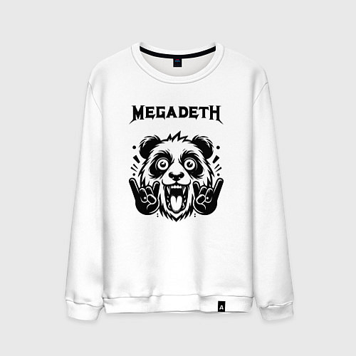 Мужской свитшот Megadeth - rock panda / Белый – фото 1