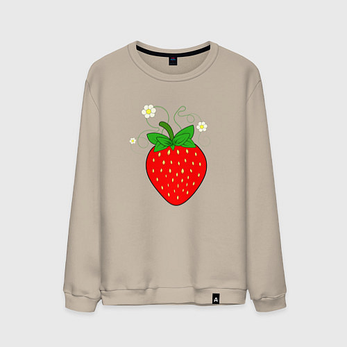 Мужской свитшот Ягода клубничка крупная / Миндальный – фото 1