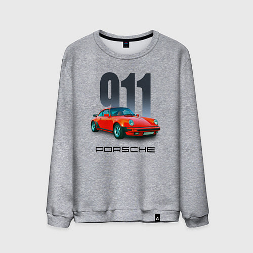 Мужской свитшот Porsche 911 спортивный немецкий автомобиль / Меланж – фото 1