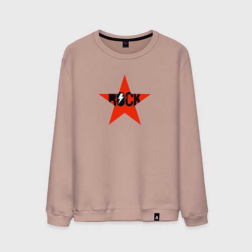 Мужской свитшот Rock star red white / Пыльно-розовый – фото 1