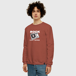 Свитшот хлопковый мужской Rock lost tapes, цвет: кирпичный — фото 2