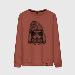 Свитшот хлопковый мужской Модный зайчишка, цвет: кирпичный