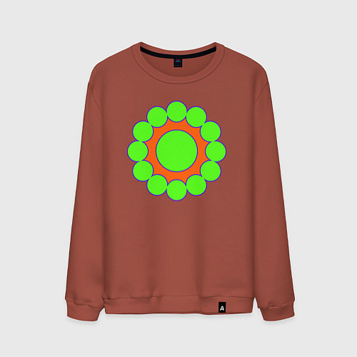 Мужской свитшот Окружности по кругу / Кирпичный – фото 1