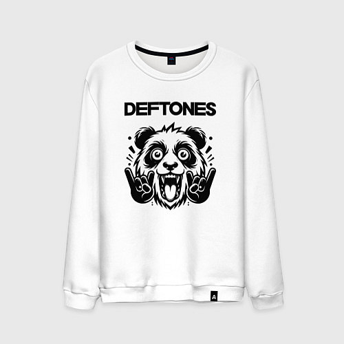 Мужской свитшот Deftones - rock panda / Белый – фото 1