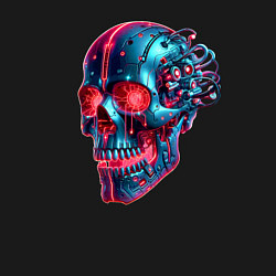 Свитшот хлопковый мужской Metal cyber skull - ai art, цвет: черный — фото 2