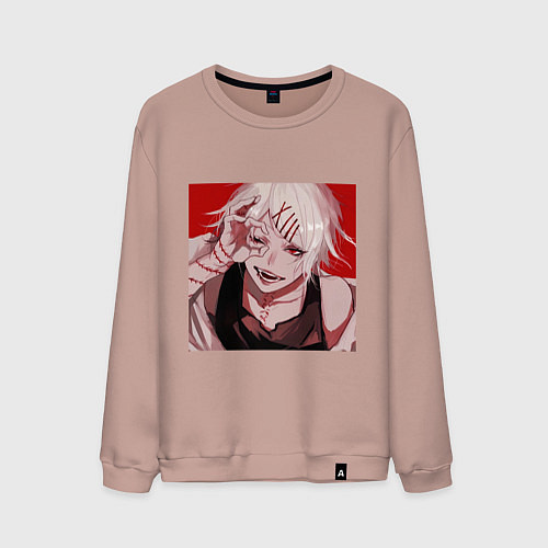 Мужской свитшот Токийский гуль Сузуя / Пыльно-розовый – фото 1