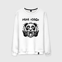 Свитшот хлопковый мужской Papa Roach - rock panda, цвет: белый