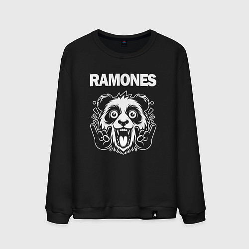 Мужской свитшот Ramones rock panda / Черный – фото 1