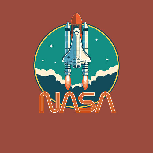 Мужской свитшот NASA spaceship / Кирпичный – фото 3