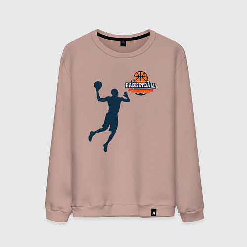 Мужской свитшот Игрок в баскетбол basketball / Пыльно-розовый – фото 1