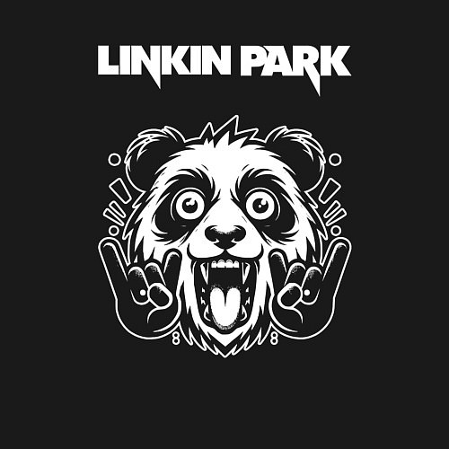 Мужской свитшот Linkin Park rock panda / Черный – фото 3