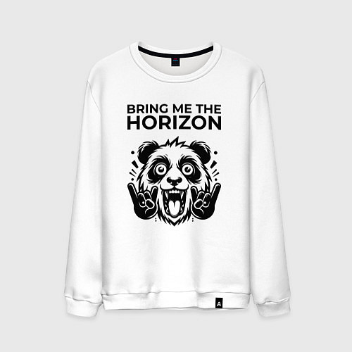 Мужской свитшот Bring Me the Horizon - rock panda / Белый – фото 1