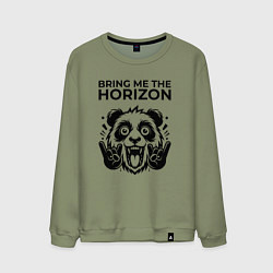 Свитшот хлопковый мужской Bring Me the Horizon - rock panda, цвет: авокадо