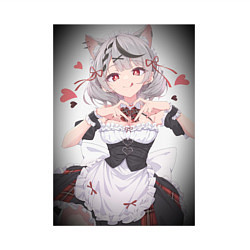 Свитшот хлопковый мужской Аниме девочка кошечка витубер Sakamata Chloe, цвет: белый — фото 2