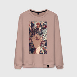 Свитшот хлопковый мужской Токийские мстители Такэмити Ханагаки, цвет: пыльно-розовый