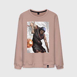 Свитшот хлопковый мужской Баскетбол Куроко Дайки Аоминэ, цвет: пыльно-розовый