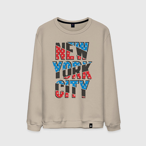 Мужской свитшот Америка Нью-Йорк / Миндальный – фото 1