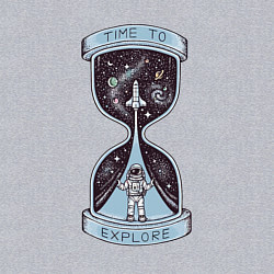 Свитшот хлопковый мужской Время исследовать, цвет: меланж — фото 2