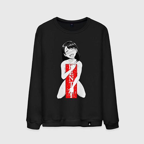 Мужской свитшот Ахегао Sempai / Черный – фото 1