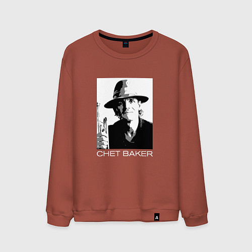 Мужской свитшот Chet Baker jazz legend / Кирпичный – фото 1
