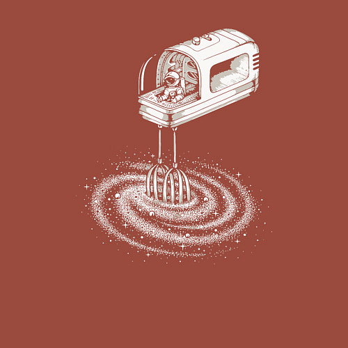 Мужской свитшот Космический миксер / Кирпичный – фото 3