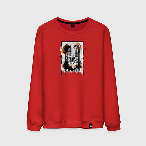 Мужской свитшот Осенний велопробег / Красный – фото 1