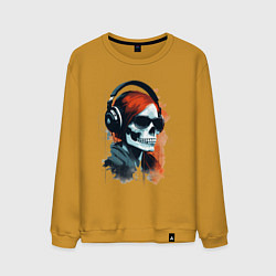 Мужской свитшот Grunge redhead girl skull