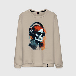 Мужской свитшот Grunge redhead girl skull