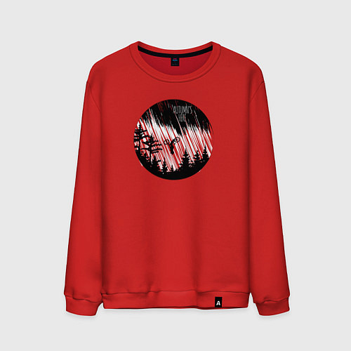 Мужской свитшот Осенний велосипедный закат / Красный – фото 1