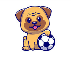 Свитшот хлопковый мужской Бульдог футболист, цвет: белый — фото 2