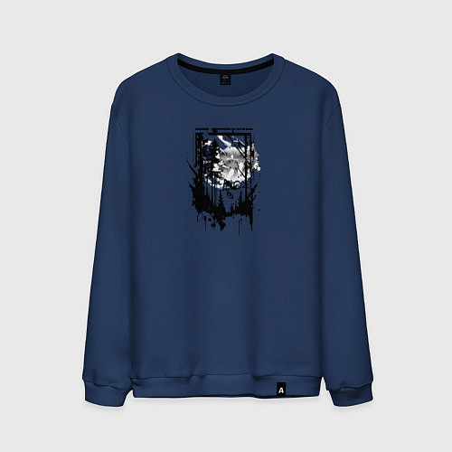 Мужской свитшот Велоромантика осенью / Тёмно-синий – фото 1