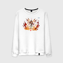Свитшот хлопковый мужской Дэхья из Геншин Импакт, цвет: белый