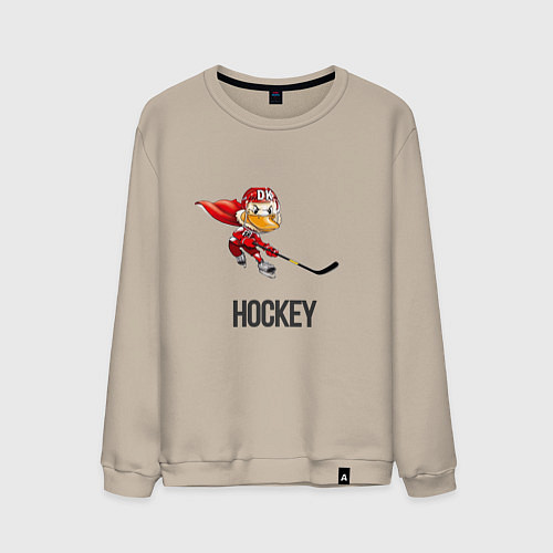 Мужской свитшот Гусь хоккеист / Миндальный – фото 1