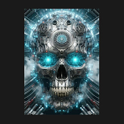 Свитшот хлопковый мужской Electrified cyber skull - ai art fantasy, цвет: черный — фото 2