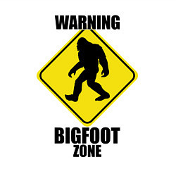 Свитшот хлопковый мужской Предупреждающий знак Bigfoot zone, цвет: белый — фото 2