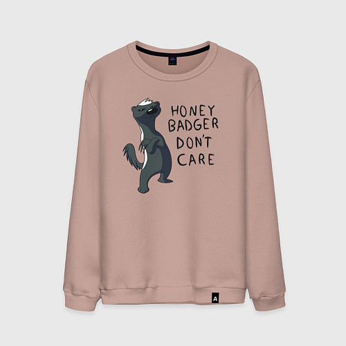 Мужской свитшот Медоед / Пыльно-розовый – фото 1