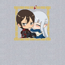 Свитшот хлопковый мужской Арт по аниме о владыке демонов и его жене эльфийке, цвет: меланж — фото 2