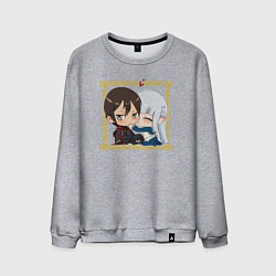 Свитшот хлопковый мужской Арт по аниме о владыке демонов и его жене эльфийке, цвет: меланж