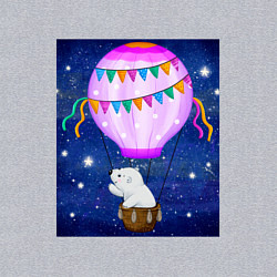 Свитшот хлопковый мужской Белый медведь на воздушном шаре, цвет: меланж — фото 2