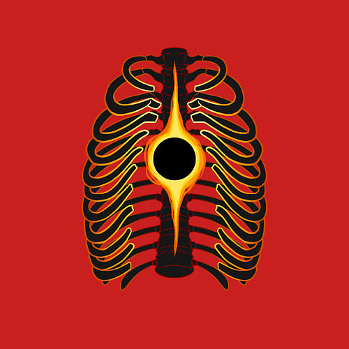 Мужской свитшот Сердце черная дыра / Красный – фото 3