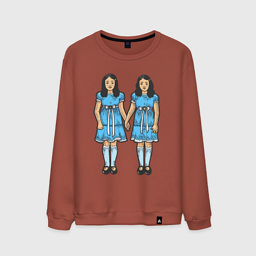 Мужской свитшот Близняшки сияние / Кирпичный – фото 1