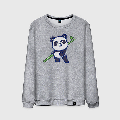 Мужской свитшот Панда воин / Меланж – фото 1