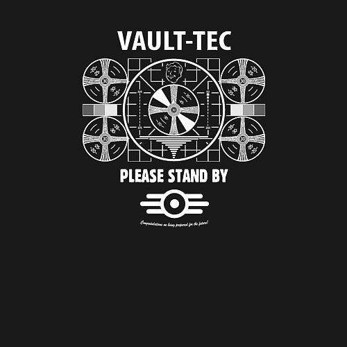 Мужской свитшот Fallout заставка белая vaul-tec / Черный – фото 3