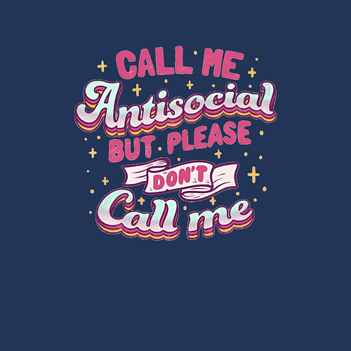 Мужской свитшот Call me antisocial / Тёмно-синий – фото 3