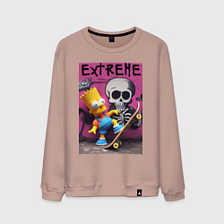 Мужской свитшот Bart Simpson and skateboard - extreme